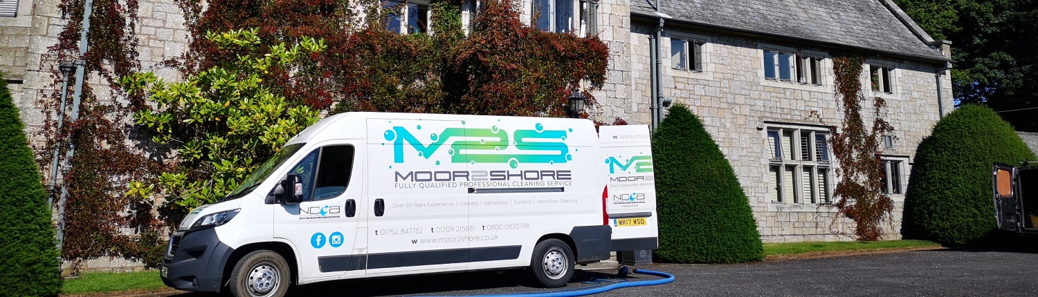 Moor2Shore van outside a large country house
